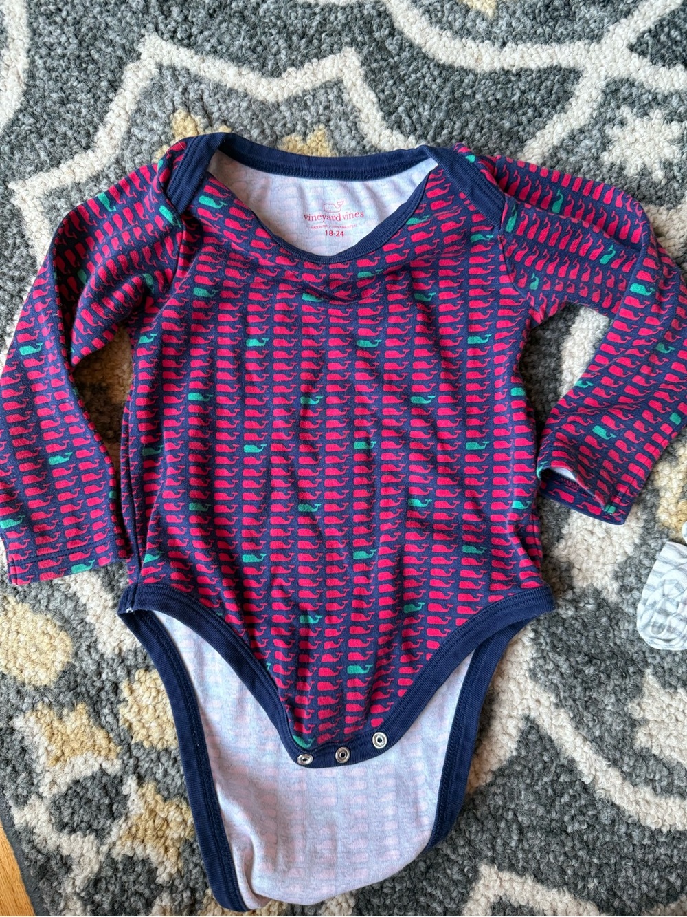 Vineyard Vines Navy One-Piece with Red Whale Print
